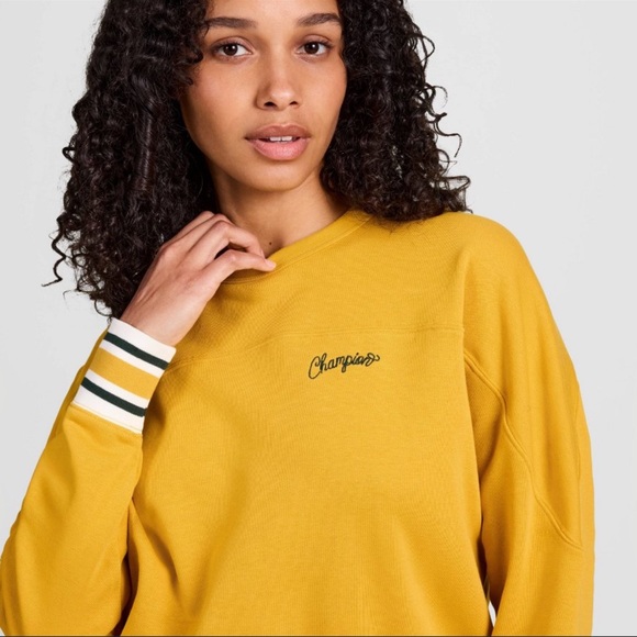Champion Women's French Terry Sweatshirt - Yellow XL & XXL - Picture 2 of 10
